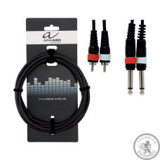 Двойной кабель Alpha Audio 2mono jack/ 2 RC A (тюльпан 3м) Двойной кабель Alpha Audio 2mono jack/ 2 RC A (тюльпан 3м)