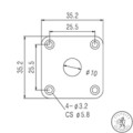 Роз'єм-планка PAXPHIL HJ015 CR JACK PLATE (CHROME)