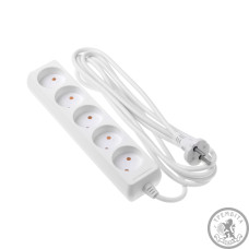 2E Сетевой удлинитель 5XCEE7/17, 2G х 1.0мм, 3м, белый