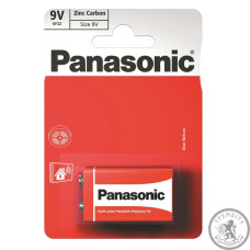 Батарейка Panasonic RED ZINK угольно-цинковая 6F22( 6R61, 1604) блістер, 1 шт. Батарейка Panasonic RED ZINK угольно-цинковая 6F22( 6R61, 1604) блістер, 1 шт.