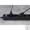 2E Мережевий фільтр 5XSchuko з вимикачем, 3Gx1.0мм, 3м, black