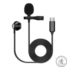 Петличний USB Type C мікрофон з навушником FZONE KM-05 Петличний USB Type C мікрофон з навушником FZONE KM-05