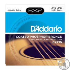 Струны для Акустической гитары D’ADDARIO EXP16 EXP COATED PHOSPHOR BRONZE REGULAR LIGHT (12-53) Струны для Акустической гитары D’ADDARIO EXP16 EXP COATED PHOSPHOR BRONZE REGULAR LIGHT (12-53)