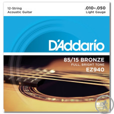 Струны для акустичеcкой гитары D'ADDARIO EZ940 85/15 BRONZE LIGHT 12-STRINGS (10-50) Струны для акустичеcкой гитары D'ADDARIO EZ940 85/15 BRONZE LIGHT 12-STRINGS (10-50)