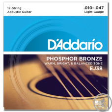Струны для акустической гитары D'ADDARIO EJ38 PHOSPHOR BRONZE REGULAR LIGHT 12-STRING (10-47) Струны для акустической гитары D'ADDARIO EJ38 PHOSPHOR BRONZE REGULAR LIGHT 12-STRING (10-47)