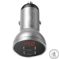 АЗУ Baseus Digital Display Dual USB 4.8 A Car Charger 24W Сірий