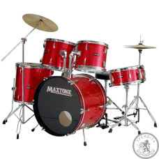 Барабанная установка с тарелками MAXTONE MXC110 wine red Metal lugs Барабанная установка с тарелками MAXTONE MXC110 wine red Metal lugs