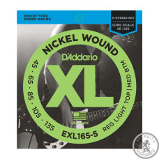 Струны для бас-гитары D`ADDARIO EXL165-5 XL REG LIGHT TOP / MED BOTTOM 5 STRING 45-135 Струны для бас-гитары D`ADDARIO EXL165-5 XL REG LIGHT TOP / MED BOTTOM 5 STRING 45-135