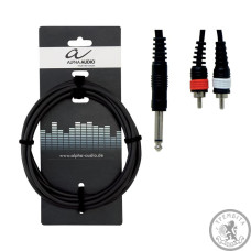 Кабель Alpha Audio 1stereo jack / 2 RCA (тюльпан 1.5м) Кабель Alpha Audio 1stereo jack / 2 RCA (тюльпан 1.5м)