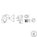 Кілки для бас-гітари PAXPHIL JB-150 4 in line BK