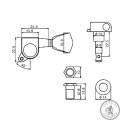 Колья для электрогитары PAXPHIL J04 3+3 CR