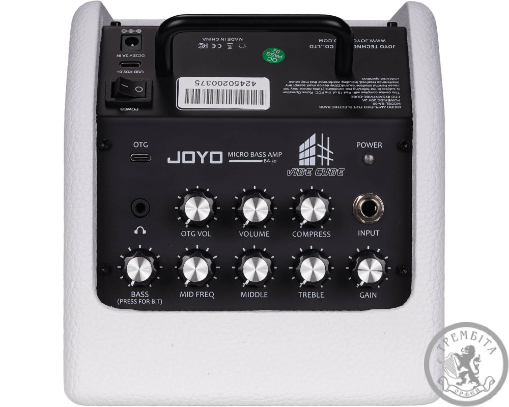 Комбопідсилювач для бас-гітари Joyo BA-30 Vibe Cube White