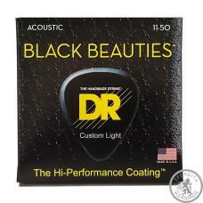 Струни для акустичної гітари DR BKA-11 BLACK BEAUTIES ACOUSTIC - CUSTOM LIGHT (11-50)