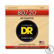 Струни для акустичної гітари DR HA-11 HI-BEAM 80/20 BRONZE (11-50) Струни для акустичної гітари DR HA-11 HI-BEAM 80/20 BRONZE (11-50)