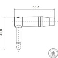 Роз'єм Roxtone RJ2RPP-RD-NG Jack 6,3 (mono) кутовий