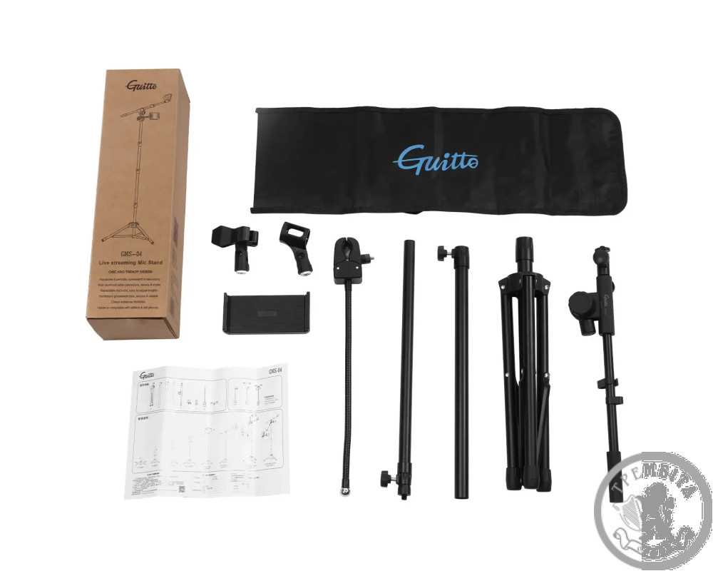 Стійка для мікрофона з тримачем для телефона Guitto GMS-04 (з чохлом)