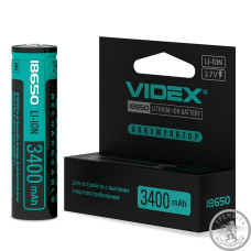 Акумулятор Videx літій-іонний 18650-P (захист) 3400mAh color box/1шт Акумулятор Videx літій-іонний 18650-P (захист) 3400mAh color box/1шт