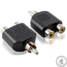 Переходник 1 RCA Разъем - 2 RCA гнездо Переходник 1 RCA Разъем - 2 RCA гнездо