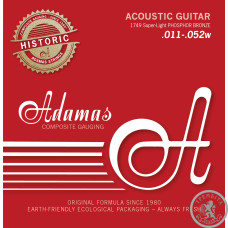 Струны для акустической гитары Adamas Historic Reissue Phosphor Bronze 1749, 11-52w Струны для акустической гитары Adamas Historic Reissue Phosphor Bronze 1749, 11-52w