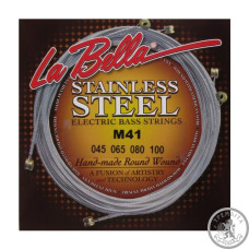 Струны для Бас-гитары La Bella Stainless Steel Round Wound M41, 45-100 Струны для Бас-гитары La Bella Stainless Steel Round Wound M41, 45-100
