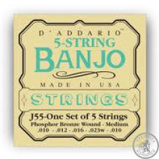 Струны для Банджо D`ADDARIO J55 BANJO PHOSPHOR BRONZE MEDIUM 5 STRING 10-23 Струны для Банджо D`ADDARIO J55 BANJO PHOSPHOR BRONZE MEDIUM 5 STRING 10-23