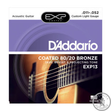 Струны для Акустической гитары D'ADDARIO EXP13 EXP COATED 80/20 BRONZE CUSTOM LIGHT (11-52) Струны для Акустической гитары D'ADDARIO EXP13 EXP COATED 80/20 BRONZE CUSTOM LIGHT (11-52)