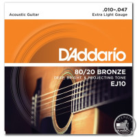 Струни для Акустичної Гітари D’ADDARIO EJ10 80/20 BRONZE EXTRA LIGHT (10-47) Струни для Акустичної Гітари D’ADDARIO EJ10 80/20 BRONZE EXTRA LIGHT (10-47)