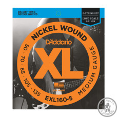 Струны для бас-гитары D’ADDARIO EXL160-5 XL NICKEL WOUND BASS MEDIUM 5-STRING (50-135) Струны для бас-гитары D’ADDARIO EXL160-5 XL NICKEL WOUND BASS MEDIUM 5-STRING (50-135)