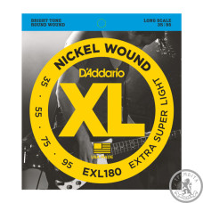 Струны для Бас-гитары D’ADDARIO EXL180 XL NICKEL WOUND BASS EXTRA SUPER LIGHT (35-95) Струны для Бас-гитары D’ADDARIO EXL180 XL NICKEL WOUND BASS EXTRA SUPER LIGHT (35-95)