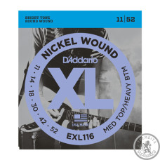 Струны для электрогитары D`ADDARIO EXL116 XL MEDIUM TOP / HEAVY BOTTOM (11-52) Струны для электрогитары D`ADDARIO EXL116 XL MEDIUM TOP / HEAVY BOTTOM (11-52)