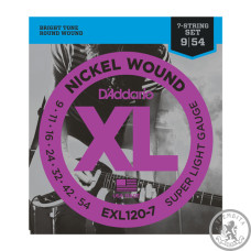 Струны для электрогитары D`ADDARIO EXL120-7 XL SUPER LIGHT 7-STRING (09-54) Струны для электрогитары D`ADDARIO EXL120-7 XL SUPER LIGHT 7-STRING (09-54)