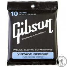 Струны для электрогитары GIBSON SEG-VR10 VINTAGE RE-ISSUE PURE NICKEL WOUND .010-.046 Струны для электрогитары GIBSON SEG-VR10 VINTAGE RE-ISSUE PURE NICKEL WOUND .010-.046
