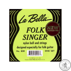 Струни для класичної гітари La Bella Folksinger Black Nylon 830 Medium Tension, Ball End