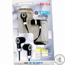 Навушники TDK TD-114 (для mрЗ, картонна коробка) black Навушники TDK TD-114 (для mрЗ, картонна коробка) black